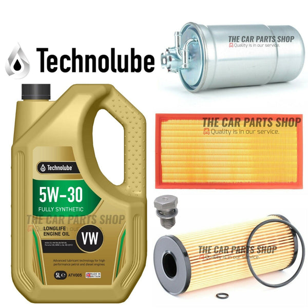 Service kit for VW New Beetle 1.9 TDI 97-11 5L 507 5w-30 & Oil, Air, Fuel Filter