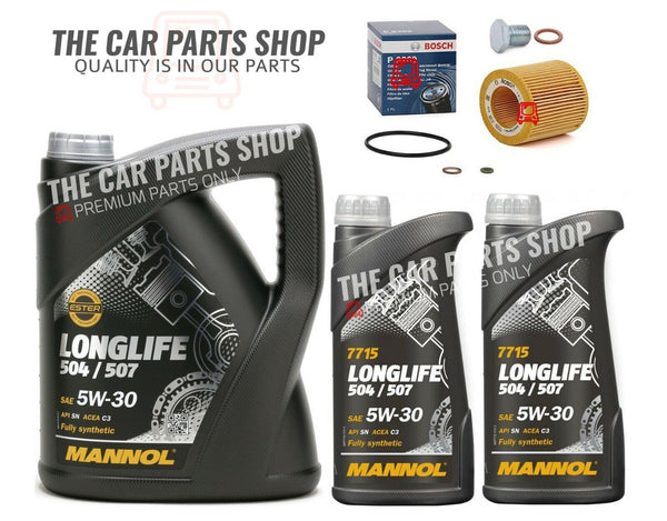 BOSCH SERVICE KIT FITS BMW 325 MSPORT 3.0 E93 7L OIL & BOSCH OIL FILTER & PLUG