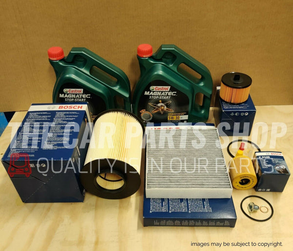 FULL BOSCH SERVICE KIT FOR FORD KUGA MK1 2.0 TDCI 8L CASTROL MAGNATEC 5W-30 OIL