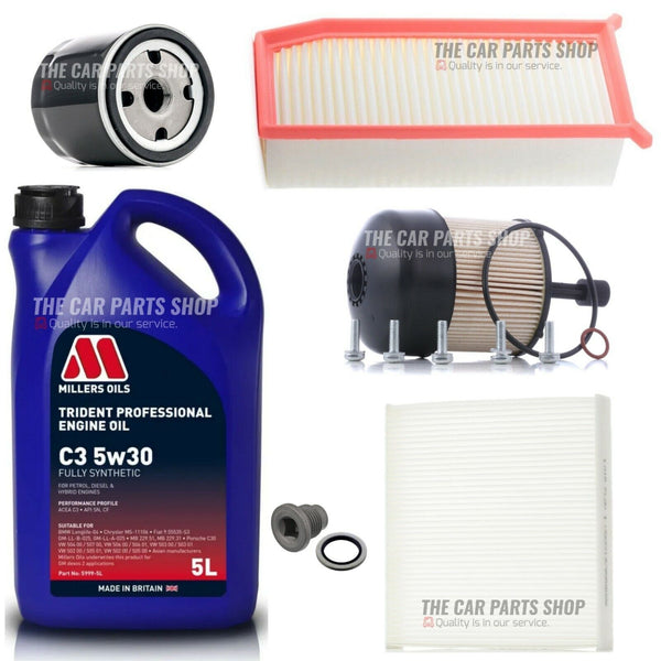 FULL SERVICE KIT FOR DACIA SANDERO MK2 STEP AWAY 1.5 DCI WITH 5L 5W30 MOTOR OIL