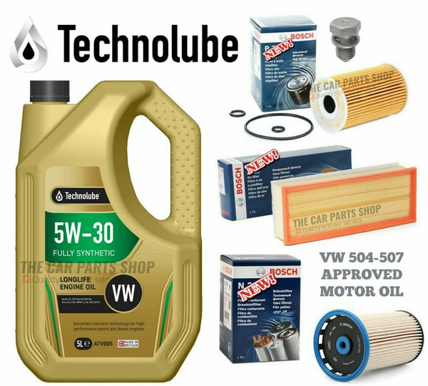 BOSCH SERVICE KIT FOR VW CADDY MK3 C20 2.0 TDI STARTLINE 3 BOSCH FILTERS & 5L
