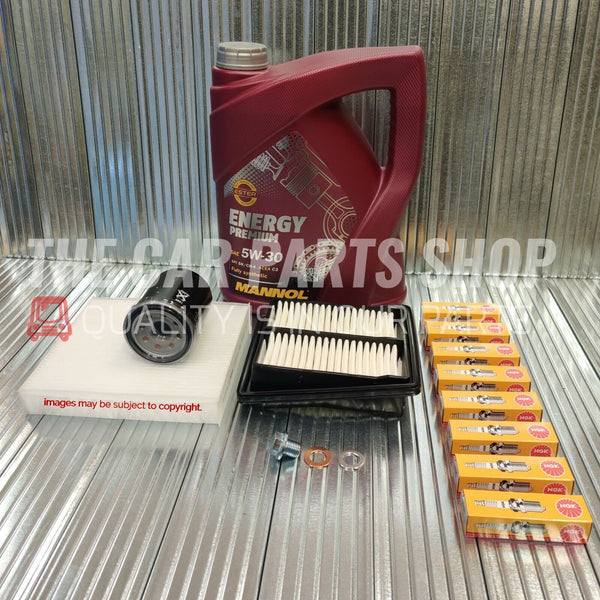 FITS HONDA JAZZ MK2 FULL SERVICE KIT 8 X NGK PLUGS + 5L ENGINE OIL + 3 FILTERS