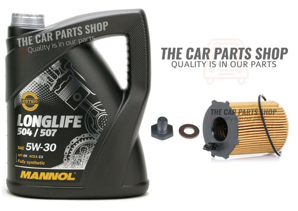 5L ENGINE OIL & FILTER SERVICE KIT FOR PEUGEOT 3008 1.6 HDI SPORT MK1