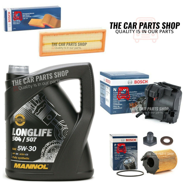 BOSCH SERVICE KIT FITS PEUGEOT 3008 1.6 HDI 09-11 5L 5W30 & BOSCH AIR FUEL OIL
