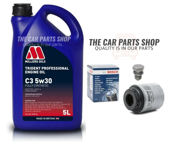 FOR VW GOLF 1.4 TSI MK6 FULL BOSCH SERVICE KIT MILLERS OIL 5L & BOSCH OIL FILTER