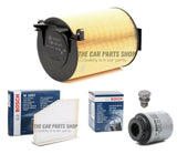 BOSCH SERVICE FILTERS KIT FOR VW GOLF 1.4 TSI MK6 3 X BOSCH FILTERS & SUMP PLUG