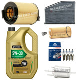 FULL SERVICE KIT FOR VW EOS 2.0 FSI MK1 1F ENGINE OIL 5L + ALL FILTERS + 4 PLUGS