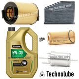 FULL SERVICE KIT FOR VW EOS 2.0 FSI MK1 1F with 5L TECHNOLUBE 5W-30 ENGINE OIL