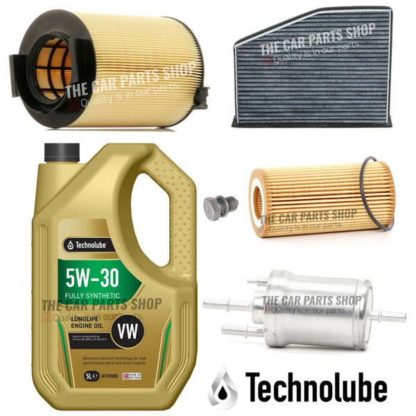 FULL SERVICE KIT FOR VW EOS 2.0 FSI MK1 1F with 5L TECHNOLUBE 5W-30 ENGINE OIL