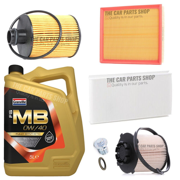 FOR SAAB 9-3 1.9 TTID MK2 FULL SERVICE KIT 5L 0W40 OIL & ALL FILTERS + PLUG NEW