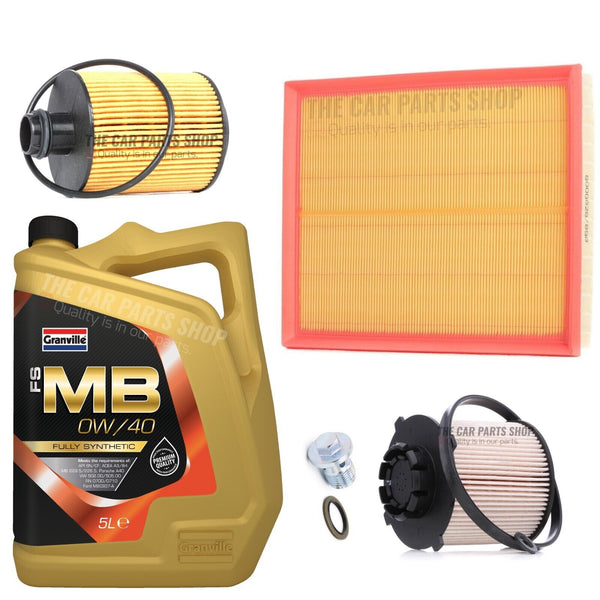 FOR SAAB 9-3 1.9 TTID MK2 SERVICE KIT 5L GRANVILLE 0W40 & OIL AIR FUEL FILTER