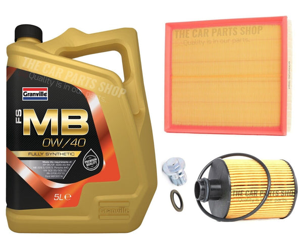 FOR SAAB 9-3 1.9 TTID MK2 SERVICE KIT 5L 0W40 + NEW AIR AND OIL FILTER & PLUG
