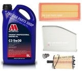 MILLER'S SERVICE KIT FOR VW GOLF 2.0 GT TDI 5L MILLERS + POLLEN AIR OIL + PLUG