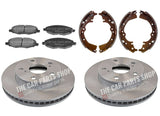 TO FIT TOYOTA HILUX 2.5 D4D 2006> FRONT BRAKE DISCS & PADS + REAR BRAKE SHOES x2