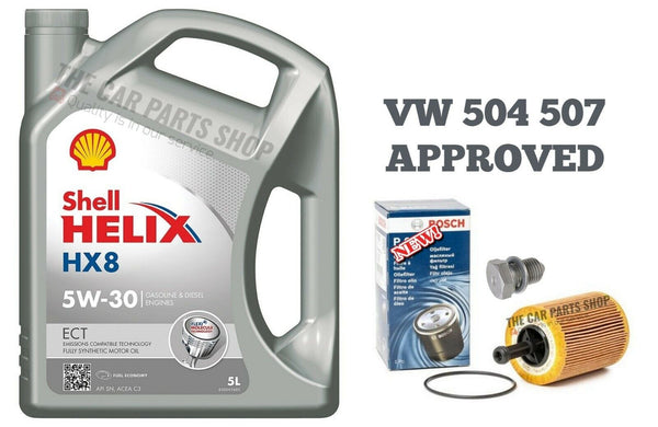 FOR VW GOLF 2.0 GT TDI MK6 BOSCH SERVICE KIT SHELL OIL & BOSCH OIL FILTER PLUG