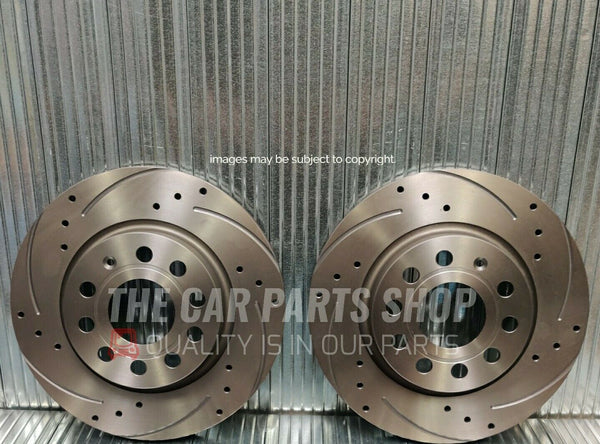 2 X DRILLED & GROOVED REAR DISCS FOR SKODA OCTAVIA TDI MK2 BRAND NEW