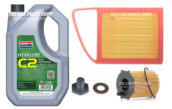 FITS CITROEN C4 PICASSO 2013 SERVICE KIT 5L C2 5W30 + AIR OIL AND PLUG