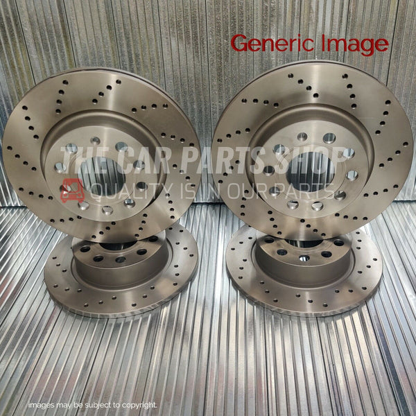 FOR SKODA OCTAVIA TDI MK2 FRONT AND REAR DRILLED BRAKE DISCS 288MM & 272MM