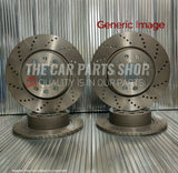 FOR SKODA OCTAVIA TDI MK2 FRONT AND REAR DRILLED BRAKE DISCS 288MM & 272MM