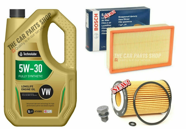 BOSCH SERVICE KIT FOR VW GOLF 1.6 TDI MK7 5L LONGLIFE & BOSCH AIR & OIL FILTER