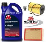 FIT VW GOLF 1.6 TDI MK7 12-16 SERVICE KIT 5L OIL 5W30 WITH OIL AND AIR FILTER