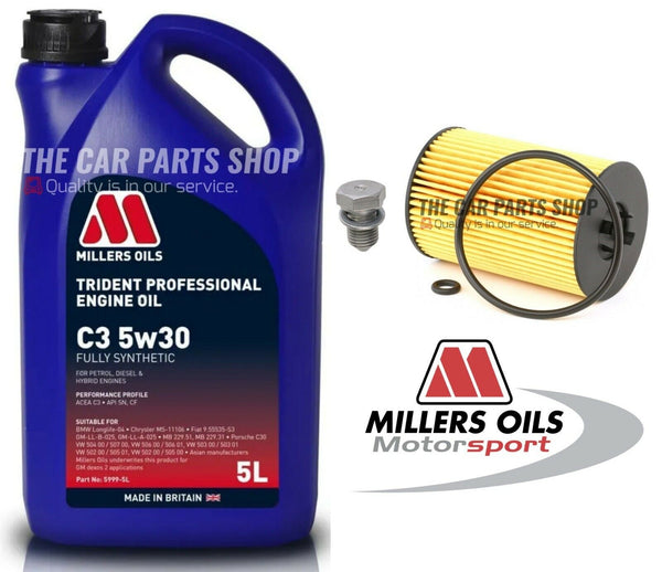 FIT VW GOLF 1.6 TDI MK7 12-16 SERVICE KIT 5L 504-507 MOTOR OIL & OIL FILTER PLUG