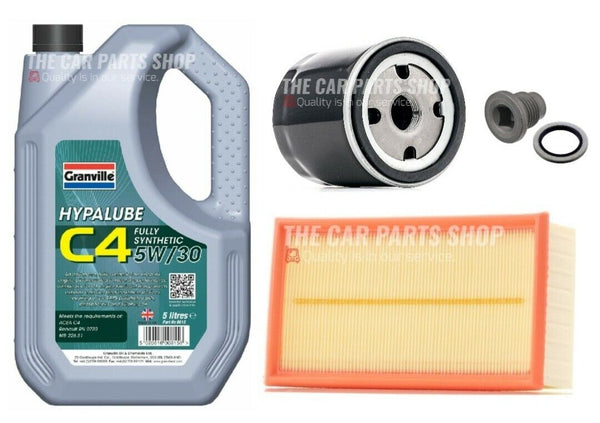 FOR NISSAN NV200 1.5 DCI MK1 SERVICE KIT 5L GRANVILLE C4 & AIR OIL FILTER & PLUG