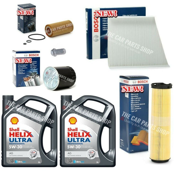 COMPLETE BOSCH SERVICE KIT WITH SHELL 5W30 10L FOR MERCEDES E320 3.2 CDI W211