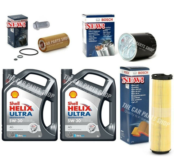 BOSCH SERVICE KIT & 10L SHELL 5W30 FOR MERCEDES E320 3.2 CDI FUEL AIR OIL BOSCH