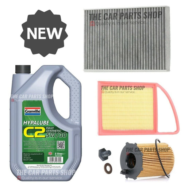 SERVICE KIT + C2 GRANVILLE + AIR CABIN OIL FILTER FITS PEUGEOT 508 HDI 2012>>