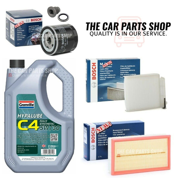 BOSCH SERVICE KIT FITS NISSAN NV200 1.5 DCI MK1 5L C4 + BOSCH AIR OIL CABIN KIT