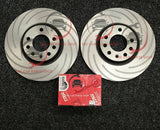 FITS SKODA OCTAVIA MK2 TDI REAR GROOVED DISCS AND TRW BRAKE PADS NEW