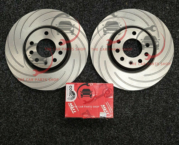 FITS SKODA OCTAVIA MK2 TDI REAR GROOVED DISCS AND TRW BRAKE PADS NEW