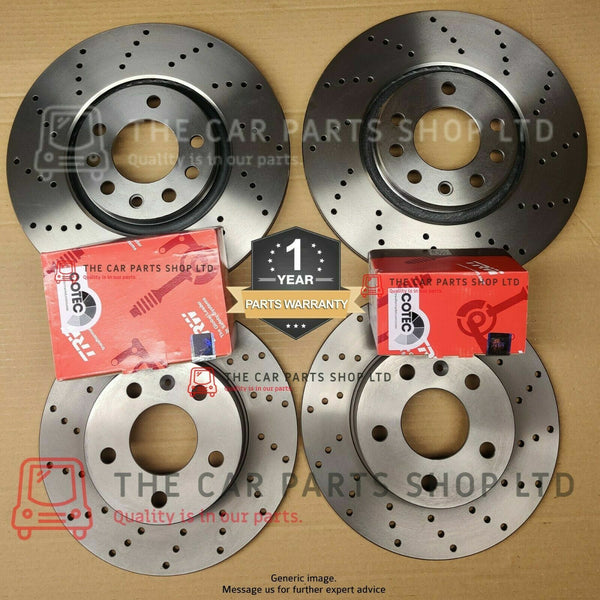 FITS SKODA OCTAVIA MK2 TDI DRILLED FRONT & REAR BRAKE DISCS & TRW BRAKE PADS NEW