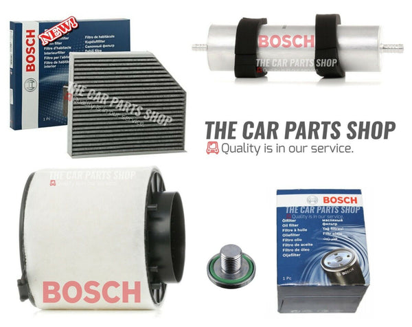 FULL BOSCH SERVICE FILTER KIT FOR AUDI SQ5 3.0 TDI 12-16 WITH NEW SUMP PLUG