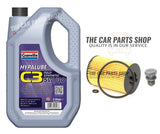 FOR VW PASSAT 2.0 TDI B8 MK7 SERVICE KIT GRANVILLE 5W30 C3 & OIL FILTER & PLUG