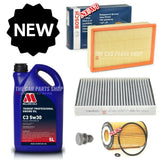 BOSCH SERVICE KIT FOR VW PASSAT 2.0 TDI MK7 5L MILLERS & BOSCH AIR OIL POLLEN