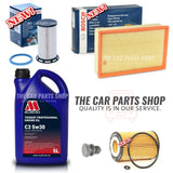 BOSCH SERVICE KIT FOR VW PASSAT 2.0 TDI MK7 BOSCH AIR OIL FUEL AND MILLERS OIL