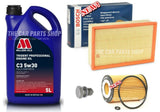 BOSCH SERVICE KIT FOR VW PASSAT 2.0 TDI MK7 5L MILLERS 5W30 & OIL AND AIR FILTER