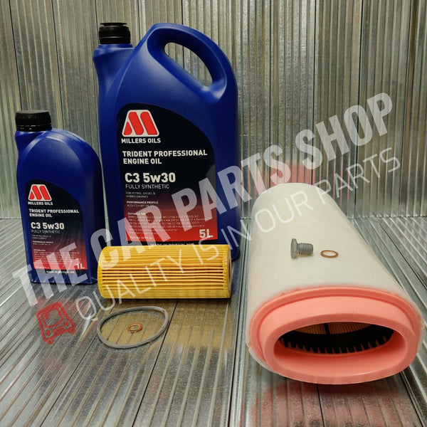 FITS BMW 318D 320D E90 E91 2005-2013 SERVICE KIT 6L MILLERS OIL & AIR OIL PLUG