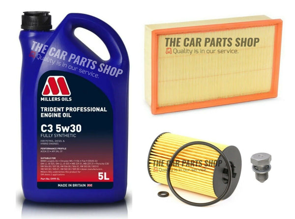 FOR AUDI A3 1.6 TDI MK3 8V SERVICE KIT 5L MILLERS AND OIL FILTER AIR FILTER KIT