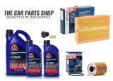 FOR BMW 330i E46 PETROL BOSCH SERVICE KIT 7L MILLERS 5W30 AND OIL AIR FILTER OE