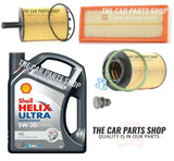 SERVICE KIT FOR SKODA OCTAVIA 1.9 TDI (BKC) FUEL OIL AIR & SHELL 5W30 5L & PLUG