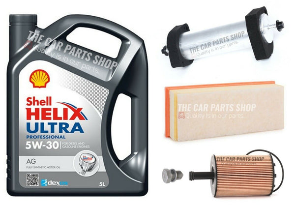 FOR AUDI A4 2.0 TDI MK4 SERVICE KIT AIR FUEL OIL & 5L SHELL HELIX PROFESSIONAL
