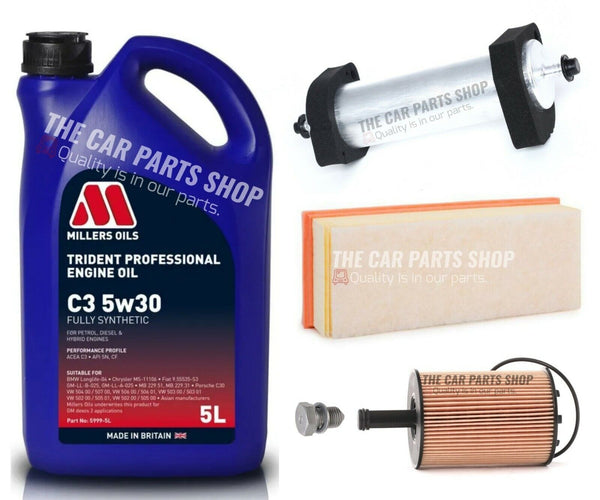 FOR AUDI A4 2.0 TDI MK4 MILLERS OIL SERVICE KIT FUEL AIR OIL FILTER & SUMP PLUG