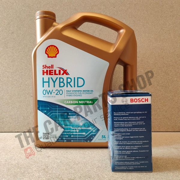 FOR TOYOTA PRIUS 1.8 HYBRID SERVICE KIT BOSCH OIL FILTER AND 5L SHELL 0W20 OIL