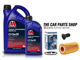 FOR MERCEDES C220 S205 2014-18 SERVICE KIT WITH 6 LITRES MILLERS PROFESSIONAL