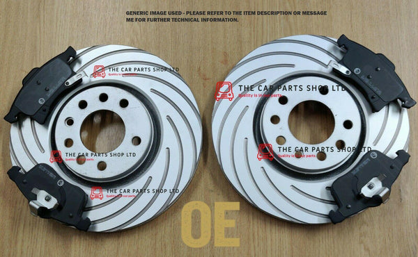 FOR VW SCIROCCO R MK3 COATED GROOVED REAR DISCS WITH REAR PADS