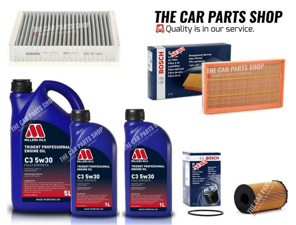 BOSCH SERVICE KIT FOR JAGUAR S TYPE 2.7D 7L MILLERS OIL & BOSCH AIR OIL POLLEN