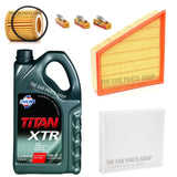 FOR SKODA FABIA MK2 1.2 PETROL 07  SERVICE KIT 5L 5W-30 OIL & FILTERS 3 SPARKS